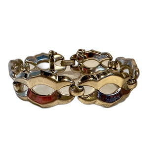 Vintage Monet Modernist  Silver tone Bracelet 7.5